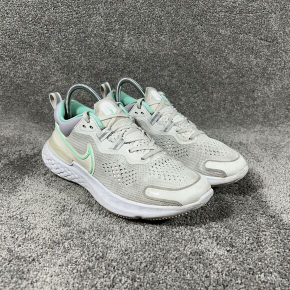 Nike React Miler 2 CW7136-002 Women's Size 7.5 White Mint Green Running Shoes - Picture 3 of 13